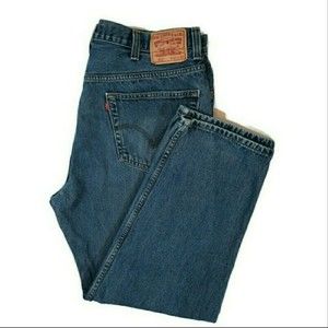 Levi's 550 Mens Jeans Relaxed Fit Size 42x32 (Actual 42x30) Blue Denim Med Wash